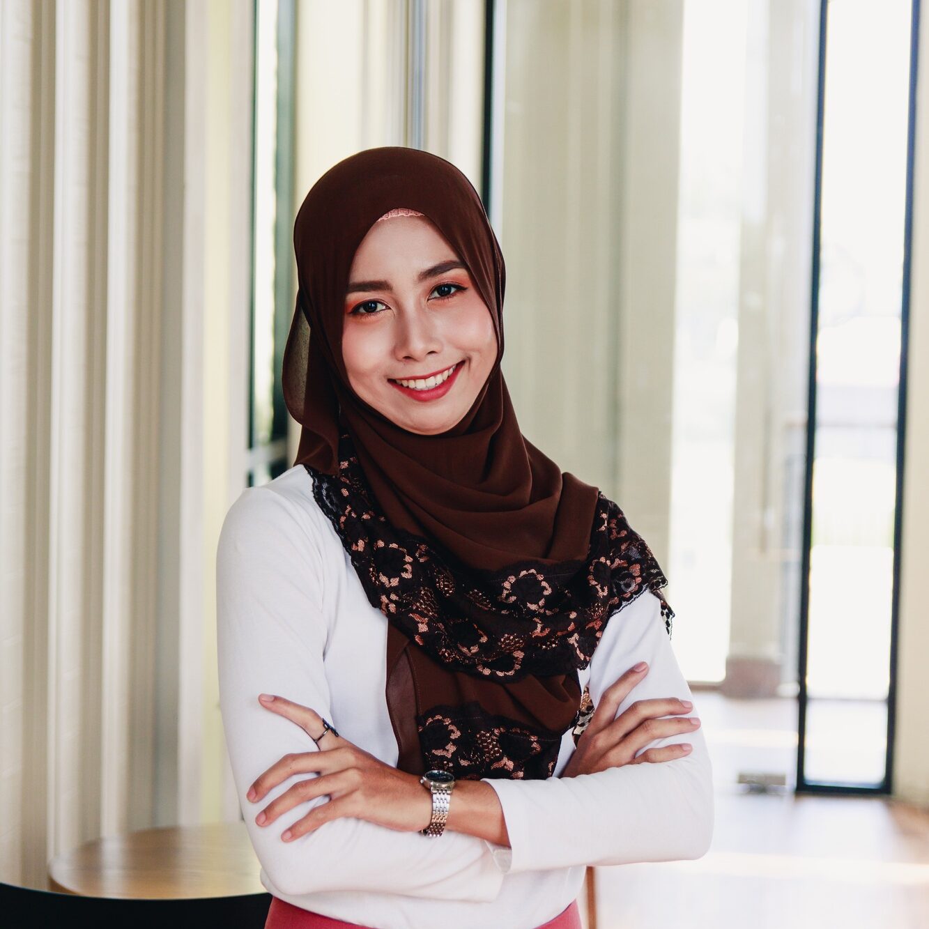 Muslim women with smiling face